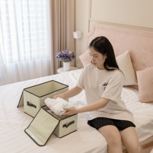 MA27.1 Foldable fabric storage bins & <b>boxes</b> for clothes book kids toys OEM Customized Factory Price home storage & organization - Product Image 1