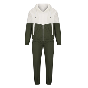 Ensemble de survêtement pour homme uni à deux tons, coupe-vent, sweat à capuche zippé et pantalon de jogging, vêtements de sport décontractés légers, ensemble d'entraînement en vente - Product Image 2