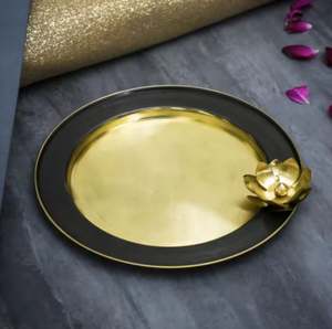 Venta al por mayor moderna bandeja redonda de almacenamiento para servir y plato en oro para la decoración de la boda - Product Image 5