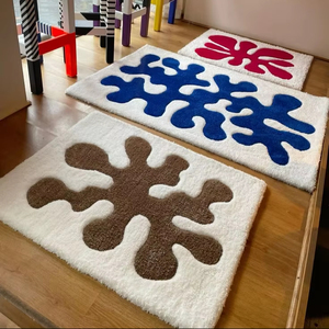 Alfombra elegante y moderna de lana hecha a mano para sala de estar y comedor, alfombras y juegos de estilo acogedor para el hogar - Product Image 1