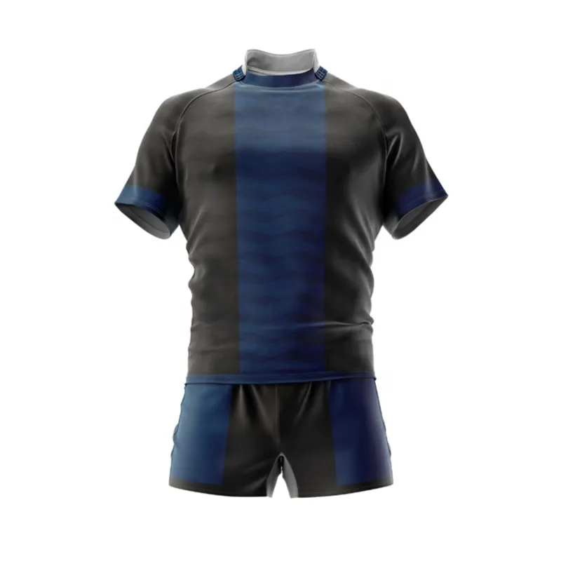 Uniforme de Rugby Barato de Buena Calidad, Camisa y Pantalones Cortos con Impresión de Sublimación Completa, Uniforme de Equipo Deportivo con Impresión de Sublimación