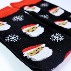 Chaussettes en tissu éponge respirant à motif brodé Père Noël, logo personnalisé, taille unique, pour un usage quotidien en hiver - Product Image 2