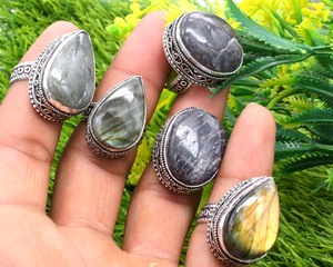 Natural Multi Fire <b>Labradorite</b> <b>Ring</b> 925 Sterling Silver Plated Handmade Bezel Set Oval Cut Gemstone Women's Wedding Jewelry - Product Image 3