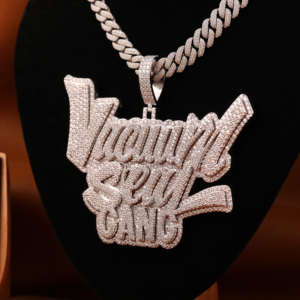 Moissanite Diamond 925 Sterling Silver Asiento de vacío Gang Estética Funky Hip Hop Colgante Iced Out Hip-hop Style Colgante personalizado, - Product Image 2