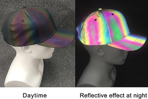 Casquette Snapback Holographique Réfléchissante 5 Panneaux avec Logo Personnalisé en Mousse PU, Style Hip Hop, Bouton Réglable, Unisexe pour l'Extérieur - Product Image 2
