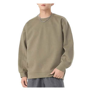 Venta al por mayor de 400g de algodón orgánico Anti-Shrink Front sudaderas Drop Shoulder Unisex Oversized Crew Neck hombres suéteres otoño - Product Image 5