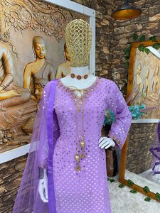 ชุดผ้าชิฟฟ่อนจอร์เจียจากปากีสถานปักลวดลายตามสั่ง - Product Image 3