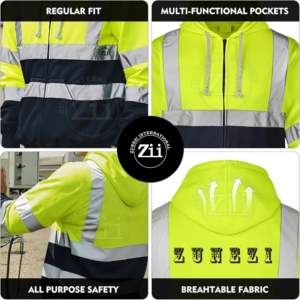 ชุดทำงานมีฮู้ดสีดำด้านล่างปรับแต่งโลโก้ได้มีซิปมีฮู้ดโอเวอร์ไซส์ผ้าคอตตอนขนแกะหนา - Product Image 2