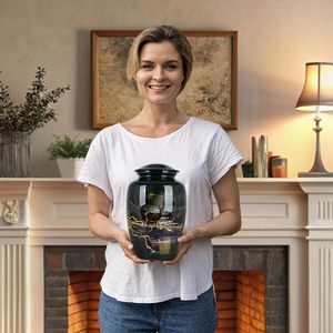 Design moderne Grande urne funéraire en forme de cerf pour les cendres humaines Urne funéraire décorative pour papa Adulte Mâle Femelle 200 Lbs Sympathie - Product Image 4