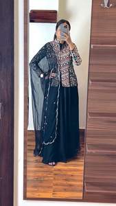 New Arrival Elegant Heavy Boutique Collection Georgette Plain <b>Lehenga</b> with Sequence Work <b>Top</b> and Dupatta From Wholesale Supplier - Product Image 3