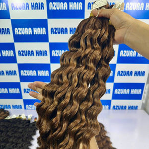 Super vente de paquets de cheveux humains vierges bruts de haute qualité en vrac Deep Body Wave Natural Wave du Vietnam, trame de cheveux bouclés Remy - Product Image 1