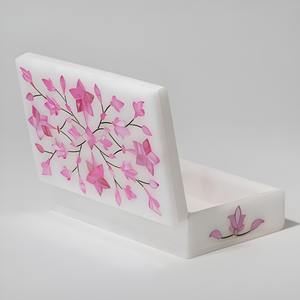 กล่องเก็บเครื่องประดับลายหินอ่อนไข่มุกสีน้ำเงินทำด้วยมือกล่องใส่เครื่องประดับเซรามิกพร้อมฝังหินกึ่งมีค่าของขวัญที่ดีที่สุดในราคาไม่แพง - Product Image 2