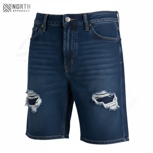 กางเกงยีนส์ขาสั้นผู้ชายแฟชั่นคุณภาพดี ขายดี ระบายอากาศได้ดี ผ้าแคนวาส สไตล์ลำลอง สีน้ำเงิน แห้งเร็ว มีเชือกผูก ปรับแต่งได้ - Product Image 6