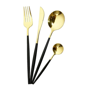 4 pièces de luxe en acier inoxydable à long manche cuillère à dessert cuillère à café ensemble de couverts avec vernis miroir - Product Image 4