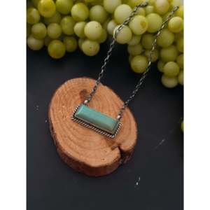 Collar de Barra de Plata de Ley y Turquesa Kingman Johnny Dixon para Ocasiones Especiales - Product Image 3