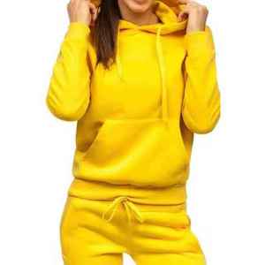 Chándal de Manga Larga para Mujer, Color Negro Liso, Corte Ajustado, 100% Algodón, Felpa, Chándal con Estampado Personalizado, Sudadera Deportiva para Mujer - Product Image 4