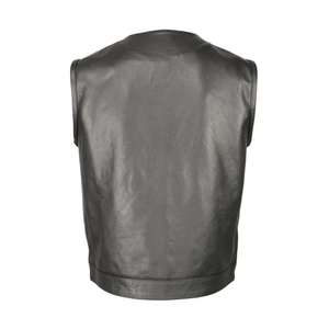 Chaleco de Cuero Genuino de Primera Calidad para Hombre, Cómodo, Profesional, Cortavientos, con Cuello Alto, Servicio OEM, Chalecos y Chaquetas - Product Image 3