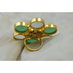 Diseño de flores, joyería chapada en oro, anillos de flores de piedra de latón chapados en oro, joyería básica para mujer, anillos de joyería de moda - Product Image 4