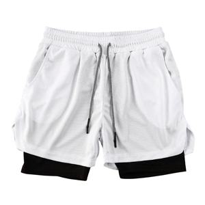 กางเกงขาสั้นเล่นยิมโพลีเอสเตอร์สำหรับผู้ชายกางเกงขาสั้นตาข่ายออกแบบได้ตามต้องการ - Product Image 1