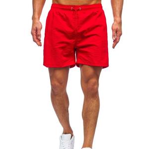 100% Poliéster Rojo Pantalones cortos de baño de longitud media Patrón sólido Estilo casual Característica ecológica - Product Image 4