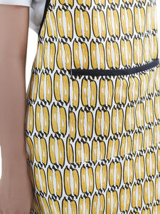 Cotton Kitchen Waist <b>Apron</b> with Quality Front Pocket & Adjustable Straps for Home & Hotel Use Available in Yellow & <b>Black</b> Colors - Product Image 5