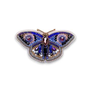 Broche Fleur de Tulipe Rose avec Broderie à la Main en Cristal et Perle et Broche Mode Perlée en Fil de Bullion - Product Image 5