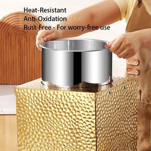 หม้อต้มซุปไฟฟ้าสำหรับโรงแรม ลายค้อน สแตนเลส หม้ออุ่นโจ๊ก ซุป กาต้มน้ำ ควบคุมอุณหภูมิ <span class=keywords><strong>บุฟเฟ่ต์</strong></span> 8 ลิตร - Product Image 4