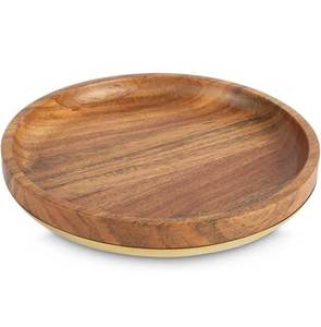 Bandeja de boda de Metal de madera de acacia más vendida, utensilios de cocina de diseño europeo para cenas de Ramadán y Diwali - Product Image 3