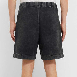 Shorts de jogging vintage pour homme personnalisés, lavage à l'acide, coton, ourlet brut, pantalon de survêtement en molleton avec motif uni, streetwear, shorts blanchis, OEM - Product Image 4