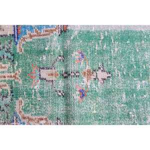 Tapis turc vintage, petit tapis de 3x4,3 pieds, tapis à motifs floraux orange et vert - Product Image 5