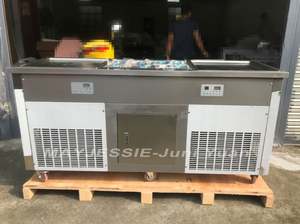 Máquina de Helados Fritos Comercial de Tailandia, Máquina para Hacer Helados Fritos en Sartén, Máquina de Helados Fritos Doble - Product Image 2