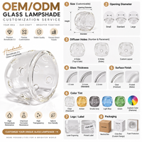 Diffuseur de lumière en verre de haute qualité en borosilicate 3.3, transparent, poli, en forme de dôme, fabriqué à la main, écologique, pour éclairage intérieur, abat-jour en verre gratuit