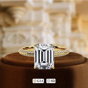 Anillo de Compromiso Solitario con Diamante Cultivado en Laboratorio de 1 Quilate, Anillo de Boda de Oro Blanco Sólido de 14K, Anillo Nupcial Único con Diamantes Pavé - Product Image 2