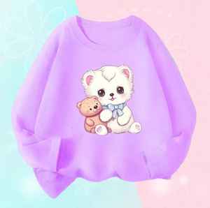 100% coton fille T-Shirt col rond manches longues décontracté Animal animal imprimé respirant haut conception personnalisable - Product Image 2