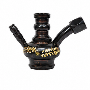 Cachimba Farida Luxury Mini Cleo de latón macizo con juego completo y diseño árabe pintado a mano - Product Image 4