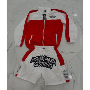 Custom Winter <b>Vintage</b> Hooded Men's Two-Piece Windbreaker Tracksuit Set with Zip-Up <b>Jacket</b> and Fleece Lining - Product Image 3