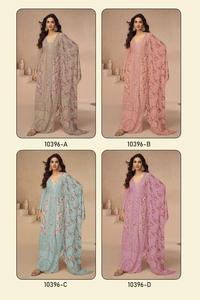 Hermoso traje Palazzo hecho de tela de Vichitra pesada con bordado impresionante y trabajo de secuencia perfecto para fiestas y fiestas - Product Image 6