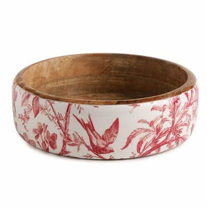 Bol de sculpture de racine en bois imprimé artisanal pour servir des fruits et des salades, bol décoratif rustique en bois naturel pour la cuisine, table - Product Image 1