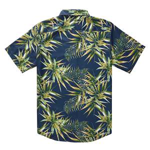 Chemise hawaïenne pour homme à manches courtes, imprimé tropical, boutonnée, chemise de vacances d'été, tissu popeline respirant - Product Image 2