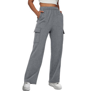 Vente en gros conception de votre propre femme pas cher Streetwear femmes de luxe solide banque coton polaire Flare Jogger pantalons de survêtement 2026 - Product Image 5