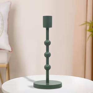 Bougeoir bleu en métal de conception standard avec des sculptures artistiques parfaites pour la décoration traditionnelle de la maison et les chandelles - Product Image 2