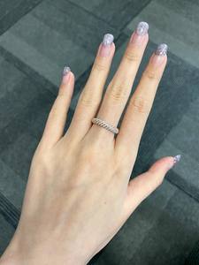 14K Gold Pave Half Eternity Band Eternity Brilliant Lab Grown Diamond Band Rose Gold Wedding Band para fiestas - Product Image 5