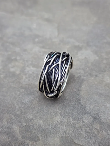 Handmade Jewelry Solid 925 Sterling Silver Irregular Layer Rings for Women Silver Jewelry <b>Oxidized</b> Ring Wholesale Jewelry - Product Image 3