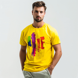 T-shirts délavés à l'acide de qualité supérieure pour hommes Logo personnalisé 100% coton Vêtements pour hommes - Product Image 3