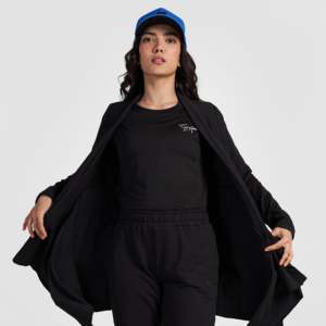 GA Casual Cardigan with Embroidered Print and Lace Decoration Black <b>Wool</b> <b>Wrap</b> Long Length - Product Image 6