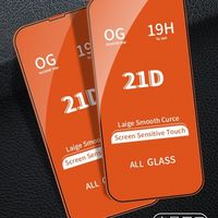 Protecteur d'écran en verre trempé 21D 9D 9H anti-rayures pour iphone 16 15 14 Pro Max Vente en gros de haute qualité
