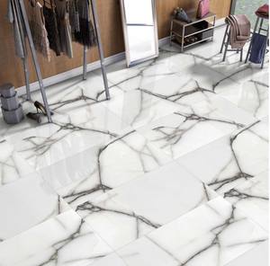 กระเบื้องพื้นผิวมันวาวสีขาว600x1200พอร์ซเลนขัดเงาพื้นผิวแบบยุโรปคลาสสิกสำหรับผนังพื้นภายใน - Product Image 1