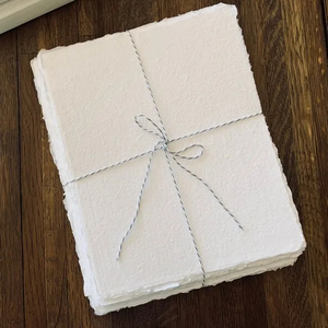 8x10 IVORY 150 Gsm Handmade Deckled Edge Cotton Deckle Edge Paper - Product Image 1