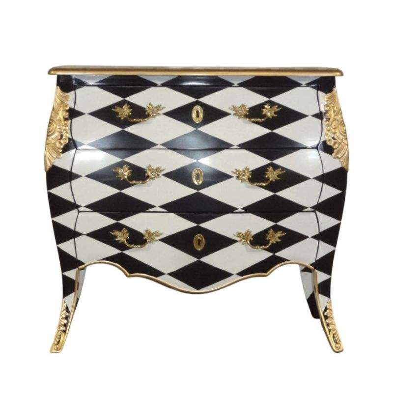 สีดำ + ขาว + ทาสีทอง