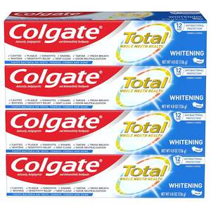 Meilleures ventes de dentifrice blanchissant total 5,1 oz, lot de 4, fluorure, antibactérien, anti-caries, plaque dentaire, sensibilité, taches - Product Image 2